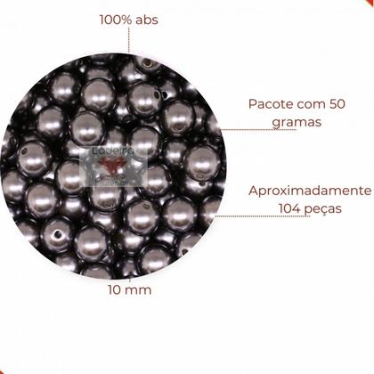 Imagem de Perola inteira com furo 12mm em abs com 50g