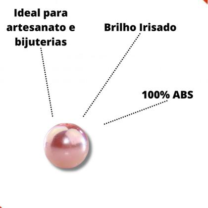 Imagem de Perola Inteira Com Furo Irisada 08mm Em Abs Com 250Gr