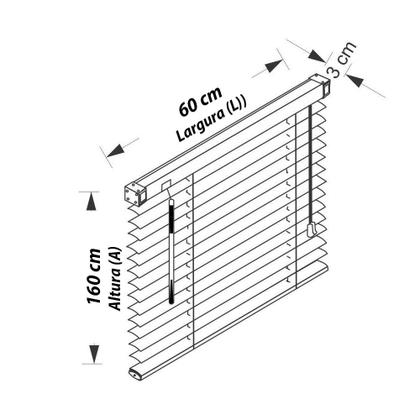 Imagem de Persiana Horizontal Aluminio 25mm Azul 60 (L) x 160 (A) cm Cortina e Kit instalação 0,60 x 1,60