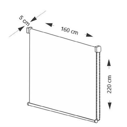 Imagem de Persiana Rolo Blackout Bege 160 (L) X 220 (A) cm Cortina C/ Kit de Instalação 1,60 (L) x 2,20 (A)