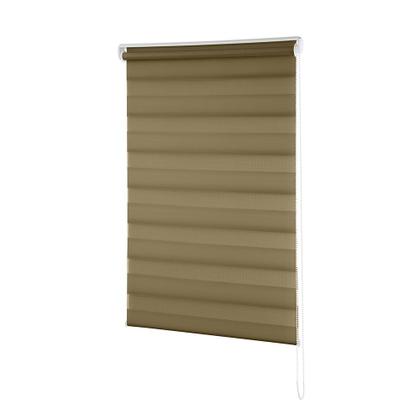 Imagem de Persiana Rolô Zebra Dupla 1,20m x 1,60m Caramelo
