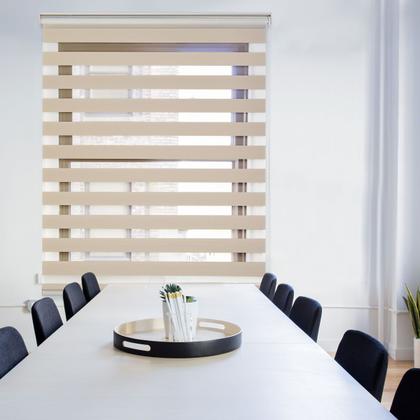 Imagem de Persiana Rolo Zebra Standard Larg 1,60 X Alt 2,20 Bege, Branco, Cinza, Preto, Bege Mescla, Castor