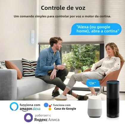 Imagem de Persianas Rolô Motorizadas Inteligentes WiFi ZigBee DIY Com Controle Por Voz Alexa Google Home