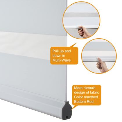 Imagem de Persianas Zebra Persilux sem fio com filtro de luz branco transparente