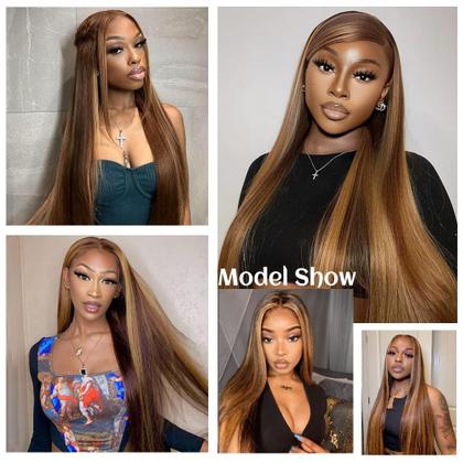 Imagem de Peruca Alecci com Lace Front - Cabelo Humano 100% - Ombre Straight 26"