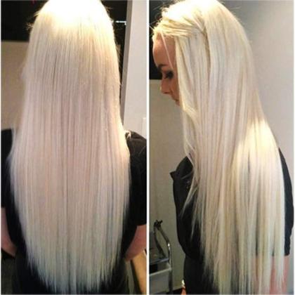 Imagem de Peruca ANDRIA Platinum Blonde Synthetic 26" para mulheres