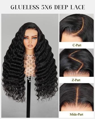 Imagem de Peruca Arabella 5x6 Loose Deep Wave 24" Cabelo humano com 210% de densidade