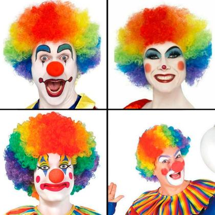 Imagem de Peruca Black Power Palhaço Colorida