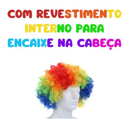 Imagem de Peruca Black Power Palhaço Colorida