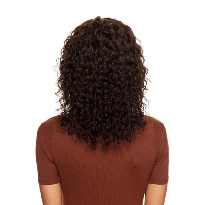 Imagem de Peruca Cabelo Natural Cacheado 30cm Textura Wavy De Benguela 240g, Castanho Escuro