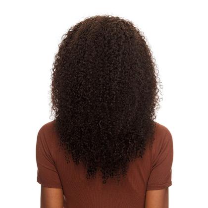 Imagem de Peruca Cabelo Natural Cacheado 50cm Textura Curly De Benguela 230g, Castanho Escuro