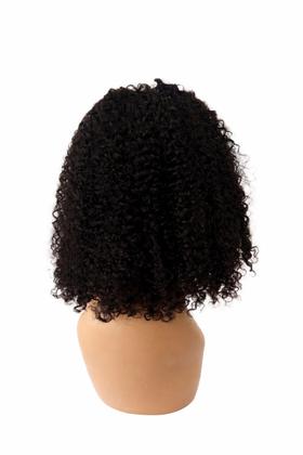 Imagem de Peruca de Cabelo Humano Cacheada 16 polegadas 40cm Castanho Médio Natural