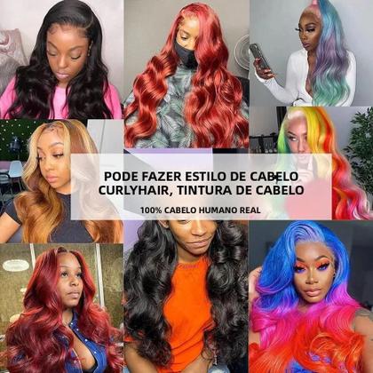 Imagem de Peruca De Cabelo Humano Com Ondas Corporais E Renda Transparente Para Mulheres, 13x4 13x6,