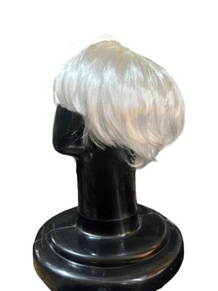 Imagem de Peruca de cabelo sintetica Branca curta unissex c/ touca