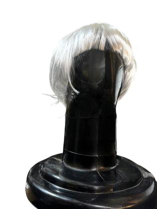 Imagem de Peruca de cabelo sintetica Branca curta unissex c/ touca