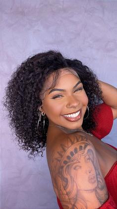 Imagem de Peruca Lace Front Cabelo Humano Cacheado 40cm Dahlia com Cap M