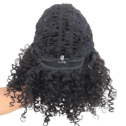 Imagem de Peruca Lace Wig Cacheada Afro 100% Bio Organica - Cheia  -Com Pentes e Reguladores - Sem Brilho