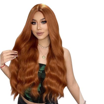 Imagem de Peruca Lace Wig Fibra Futura Aspecto De Cabelo Natural Ruiva