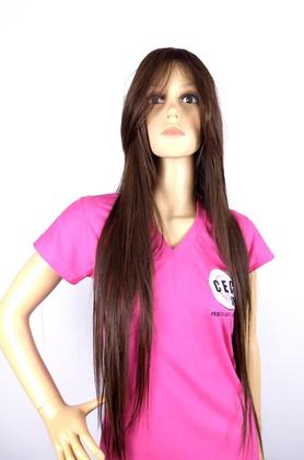 Imagem de Peruca Lace Wig Lisa Franjão Chocolate 8 Fibra Futura