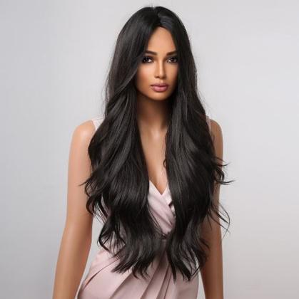 Imagem de Peruca Lace wig Longa 70cm Preto Natural 
