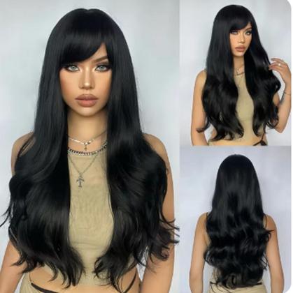 Imagem de Peruca Lace Wig Longa Ondulada Com Franja  - wig