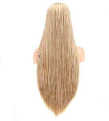 Imagem de Peruca Lace Wig Sem Franja Fibra Premium Loiro Escuro 70 cm 
