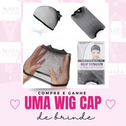 Imagem de Peruca Lace Wig Sem Franja Fibra Premium Loiro Escuro 70 cm 