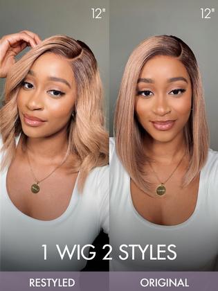 Imagem de Peruca LUVME HAIR Bob 100% cabelo humano, renda frontal, 12 polegadas, loira acinzentada