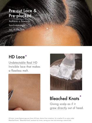 Imagem de Peruca LUVME HAIR Bob 100% cabelo humano, renda frontal, 35 cm, 200% de densidade