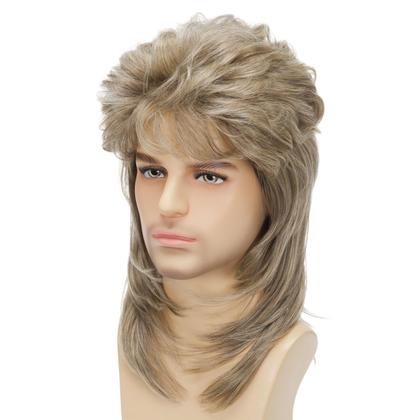 Imagem de Peruca Sabosi Mullet Blonde 80s para homens, festa punk rocker