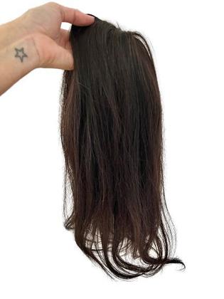 Imagem de Peruca Topo Cabeça Cabelo Castanho Natural 55cm c/ Tic Tac