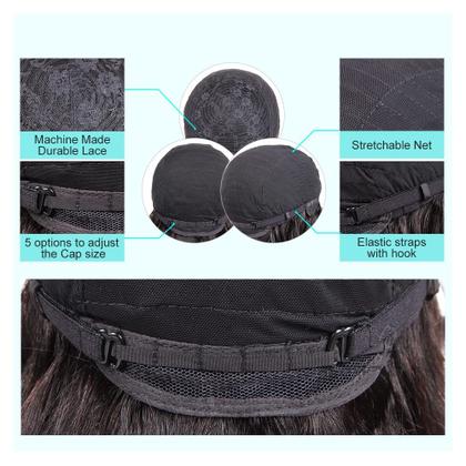 Imagem de Peruca UDU Curta Cacheada com Franja - Cabelo Humano - Marrom Destacado