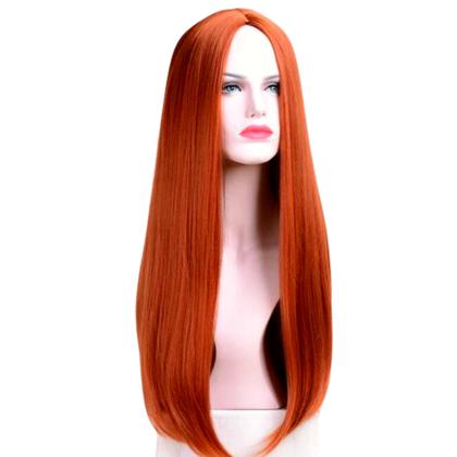 Imagem de Peruca Wig 100% Orgânica Pode Pranchar Super Natural Lisa Ruiva