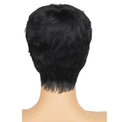 Imagem de Peruca Wig Cabelo Humano Natural Curta Corte Moderno Lisa