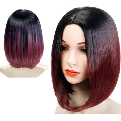 Imagem de Peruca Wig Curta Ombre Vermelho 100% Orgânica 40cm