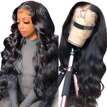 Imagem de Perucas frontais de renda FBHGNJ 210% de densidade 81 cm Body Wave