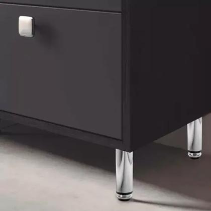 Imagem de Pés Para Móveis Metal , Redondos , Você escolhe a Altura , Com Regulagem. - Kit Com 4 Peças