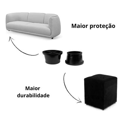 Imagem de Pés Sapata Para Móveis Plástica Varios Tipo e tamanhos para Sofás, Pufes, Poltronas