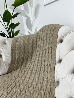 Imagem de Peseira Manta Trança Sala Cama King Sofa Tricot 260x60cm