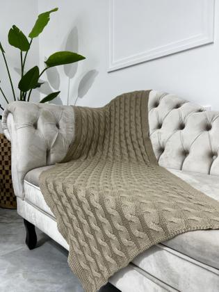 Imagem de Peseira Manta Trança Sala Cama King Sofa Tricot 260x60cm