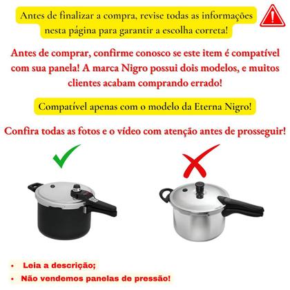 Imagem de Peso Pino Central Para Panela De Pressão Nigro Eterna Fechamento Externo 3/4,5/6/8 Litros