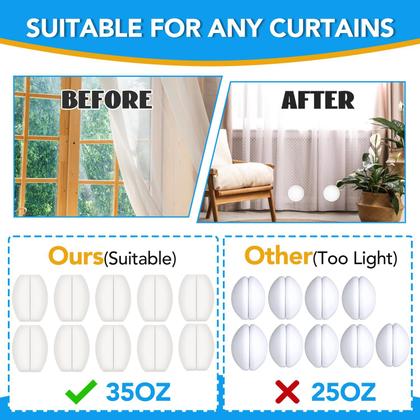 Imagem de Pesos para cortinas de chuveiro YixangDD Silicone: 20 unidades (10 pares)