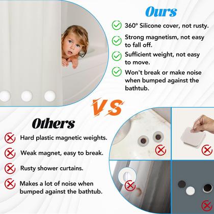 Imagem de Pesos para cortinas de chuveiro YixangDD Silicone: 20 unidades (10 pares)