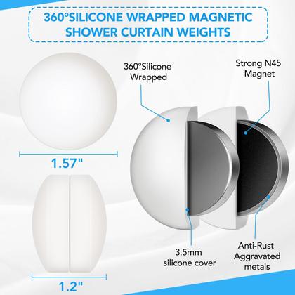 Imagem de Pesos para cortinas de chuveiro YixangDD Silicone: 20 unidades (10 pares)