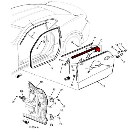 Imagem de Pestana Externa Da Porta Traseira Lado Direito Pecas Genuinas Gm Onix prisma 52092819