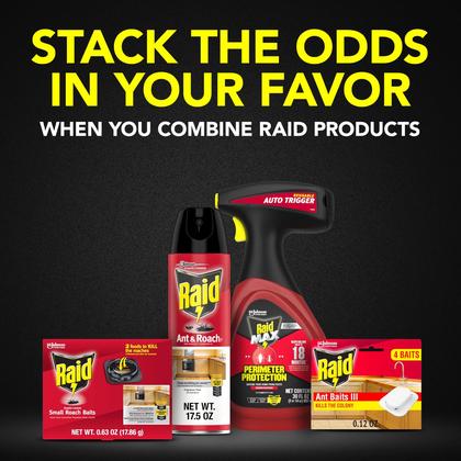 Imagem de Pesticide Raid, iscas para baratas pequenas, resistentes a crianças, 12 unidades