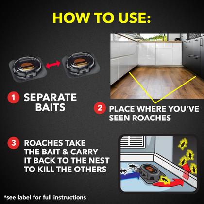 Imagem de Pesticide Raid, iscas para baratas pequenas, resistentes a crianças, 12 unidades