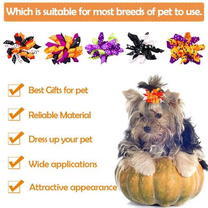 Imagem de PET SHOW, 20 peças de arcos de cabelo encaracolado para cães com elásticos de 5 cm