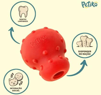 Imagem de Petiko Brinquedo Para Cães Mordedor Porta Petisco Morango G