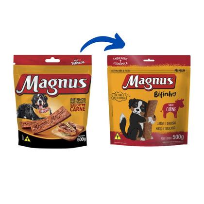 Imagem de Petisco Magnus Bifinho Carne Para Cães 500g